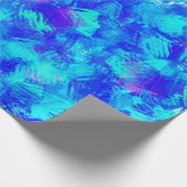 Hellblaue Abstrakte Pinselstriche Design Geschenkpapier (Ecke)