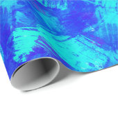 Hellblaue Abstrakte Pinselstriche Design Geschenkpapier (Rolleneckpunkt)