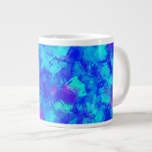 Hellblaue Abstrakte Pinselstriche Design Jumbo-Tasse (Vorderseite Rechts)