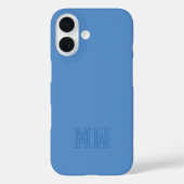 Hellblaue Anfangsbuchstaben Monogramm Einfach Mini Case-Mate iPhone Hülle (Rückseite)
