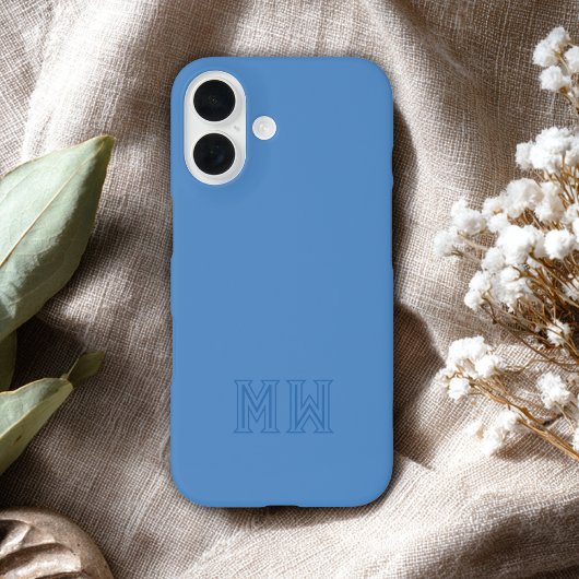 Hellblaue Anfangsbuchstaben Monogramm Einfach Mini Case-Mate iPhone Hülle