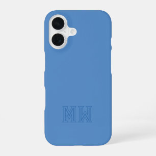 Hellblaue Anfangsbuchstaben Monogramm Einfach Mini iPhone 16 Hülle