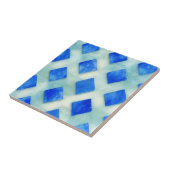Hellblaue aquamarine geometrische Kunst Fliese (Seite)