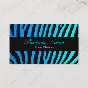 Hellblaue aquamarine Zebrastreifen Visitenkarte
