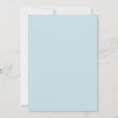 Hellblaue Aquarell-Blumenhochzeit Einladung (Rückseite)