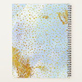 Hellblaue Aquarell und Goldfetti-Monogramm Planer (Rückseite)
