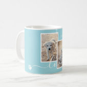 Hellblaue benutzerdefinierte Fotos mit Name und Li Kaffeetasse (Vorderseite Links)