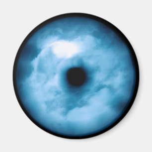 Hellblaue bewölkte Augengraphik Magnet