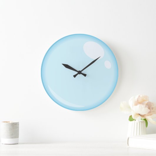Hellblaue Blase im Badezimmer Wall Clock Große Wanduhr (Zuhause)