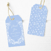 Hellblaue blühende Boho Hochzeit danke Geschenkanhänger