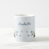 hellblaue Blume Kaffeetasse (Mittel)