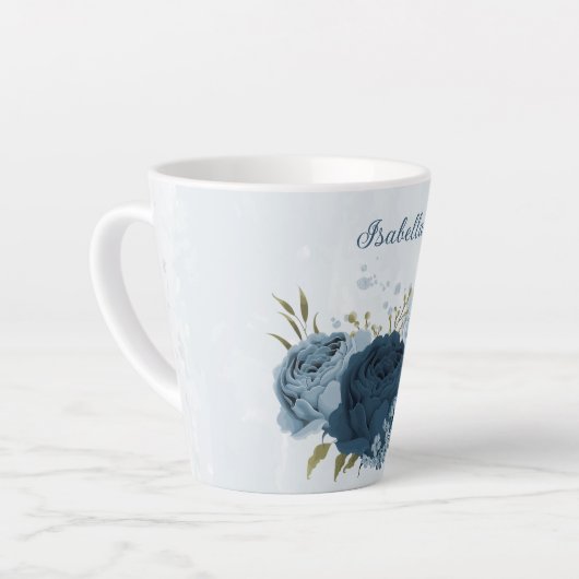 hellblaue Blume Milchtasse (Linke Ecke)