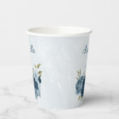 hellblaue Blume Pappbecher (Links)