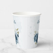 hellblaue Blume Pappbecher (Rechts)