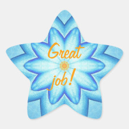 Hellblaue Blume Petals Orange Great Job Sticker