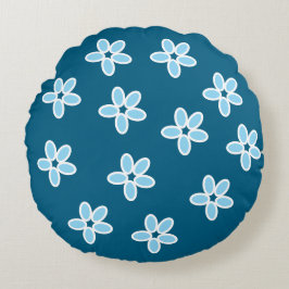 Hellblaue Blume Rundkissen Rundes Kissen