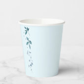 Hellblaue Blume und Blätter-Tasse Pappbecher (Links)