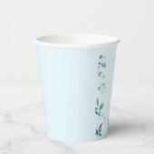 Hellblaue Blume und Blätter-Tasse Pappbecher (Rechts)