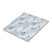Hellblaue Blumen Fliese (Seite)