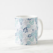 Hellblaue Blumen Kaffeetasse (VorderseiteRechts)