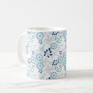 Hellblaue Blumen Kaffeetasse