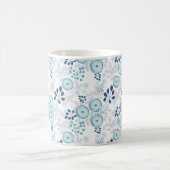 Hellblaue Blumen Kaffeetasse (Mittel)