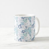 Hellblaue Blumen Kaffeetasse (VorderseiteRechts)