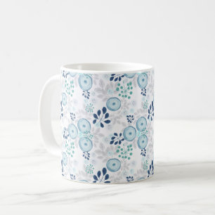 Hellblaue Blumen Kaffeetasse