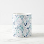 Hellblaue Blumen Kaffeetasse (Mittel)
