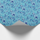 Hellblaue Blumen, marinebasierter Hintergrund Geschenkpapier (Ecke)