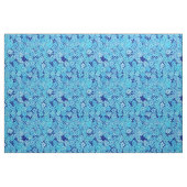 Hellblaue Blumen, marinebasierter Hintergrund Stoff (Fat Quarter (45,7 x 55,9 cm))