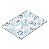 Hellblaue Blumen Notizblock (Linke Seite)