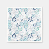 Hellblaue Blumen Serviette (Vorderseite)