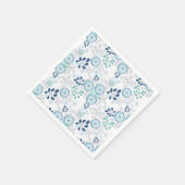 Hellblaue Blumen Serviette (Ecke)
