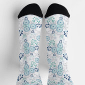 Hellblaue Blumen Socken (Oben)