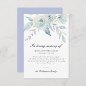 Hellblaue Blumenbeerdigung Dankeschön Karte (Vorne/Hinten)