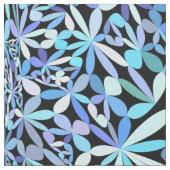 Hellblaue Blumenleben-Mandala Stoff (Nahaufnahme)