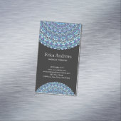 Hellblaue BlumenMandala Magnetische Visitenkarte (Beispiel)
