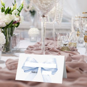 Hellblaue Bow Place Cards Elegant Gefaltet Platzkarte