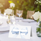 Hellblaue Bow Place Cards Elegant Gefaltet Platzkarte
