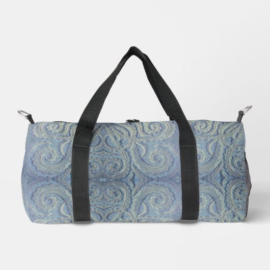 Hellblaue Brokat Kleine Duffeltasche Duffle Bag (Vorderseite)