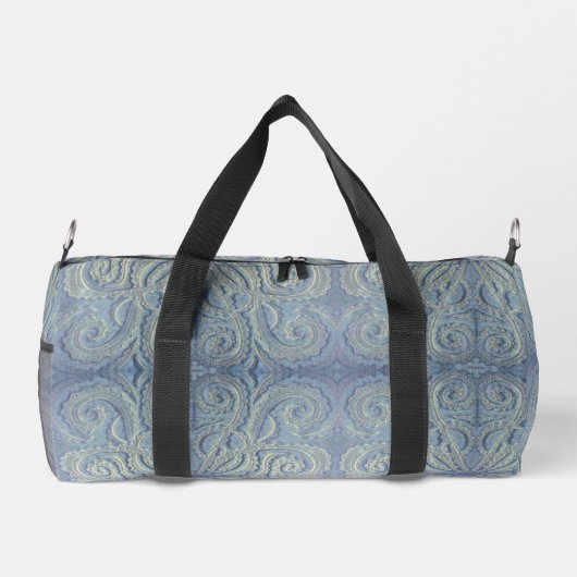 Hellblaue Brokat Kleine Duffeltasche Duffle Bag (Rückseite)