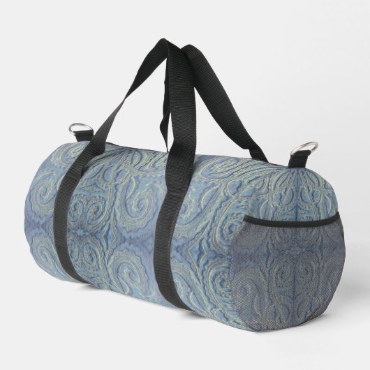 Hellblaue Brokat Kleine Duffeltasche Duffle Bag (Rechte Ecke)