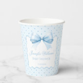 Hellblaue Bugband Baby Boy Dusche Papiertücher Pappbecher (Rückseite)
