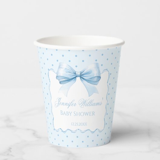 Hellblaue Bugband Baby Boy Dusche Papiertücher Pappbecher (Vorderseite)