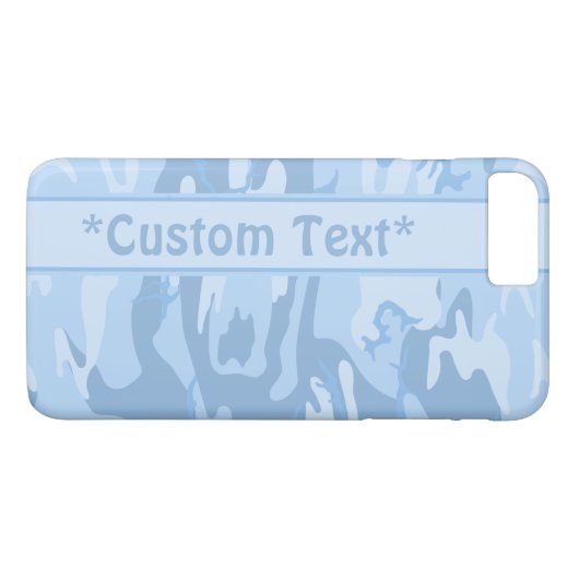 Hellblaue Camouflage mit benutzerdefiniertem Text Case-Mate iPhone Hülle (Rückseite (Horizontal))