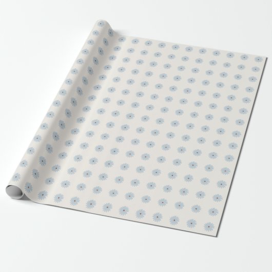 Hellblaue Daisy Geschenkpapier (Ungerollt)