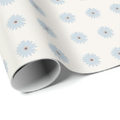 Hellblaue Daisy Geschenkpapier (Rolleneckpunkt)
