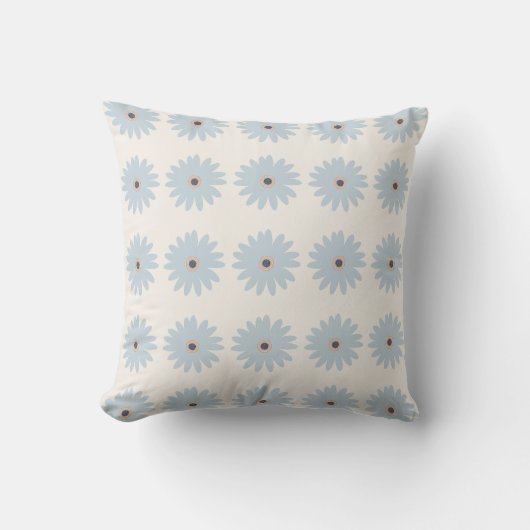 Hellblaue Daisy Kissen (Vorderseite)