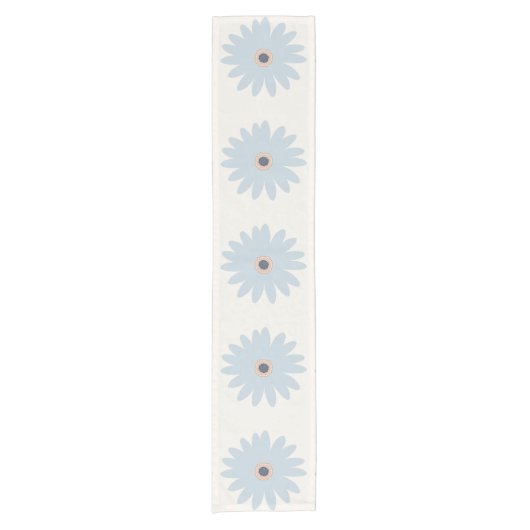Hellblaue Daisy Kurzer Tischläufer (Vorderseite)